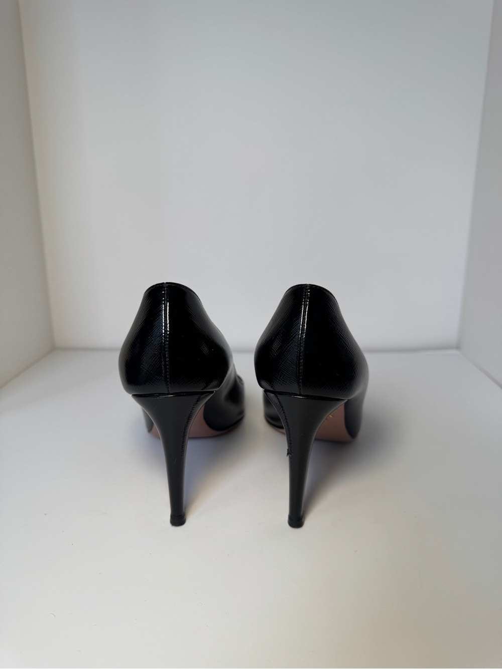Prada Black Pointed Leather Pumps - Picture 3 of 4